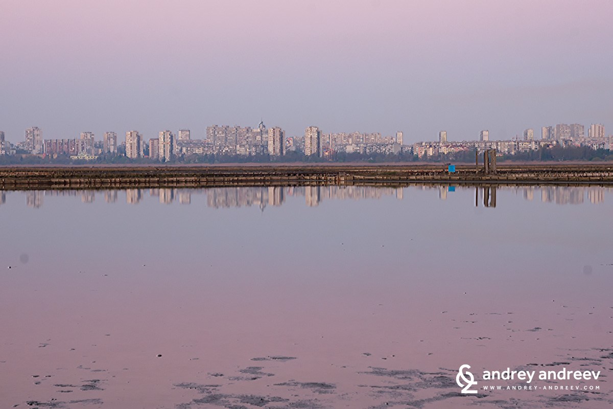 Бургаските гледан от солниците на Атанасовското езеро / Burgas view from Salt Pans - Atanasovsko Lake