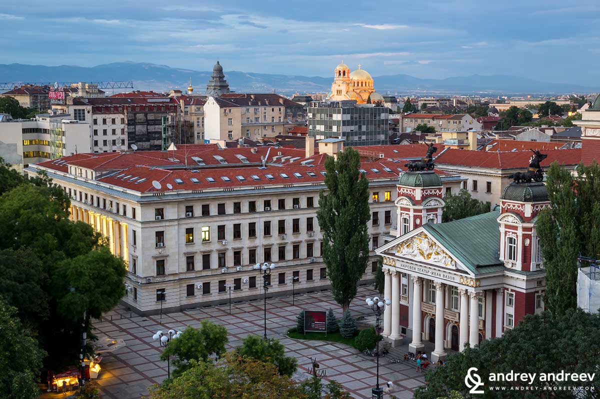 One of my favourite views to St. Alexander Nevsky cathedral and the National Theater Ivan Vazov